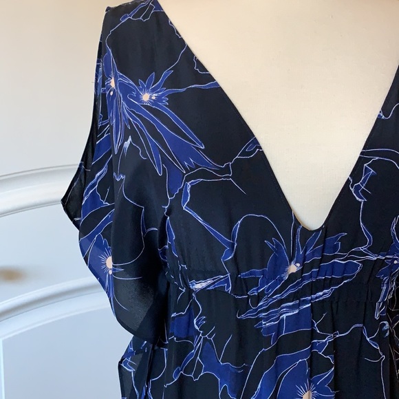 CLUB MONACO Blue Silk Maxi Dress, Size 2 - Picture 7 of 15